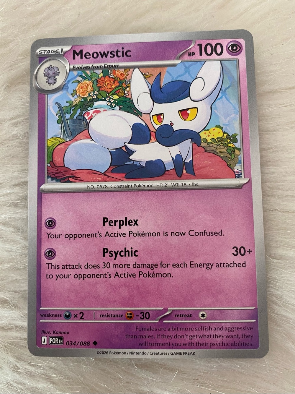 Meowstic Pokémon TCG Perfect Order 034/088
